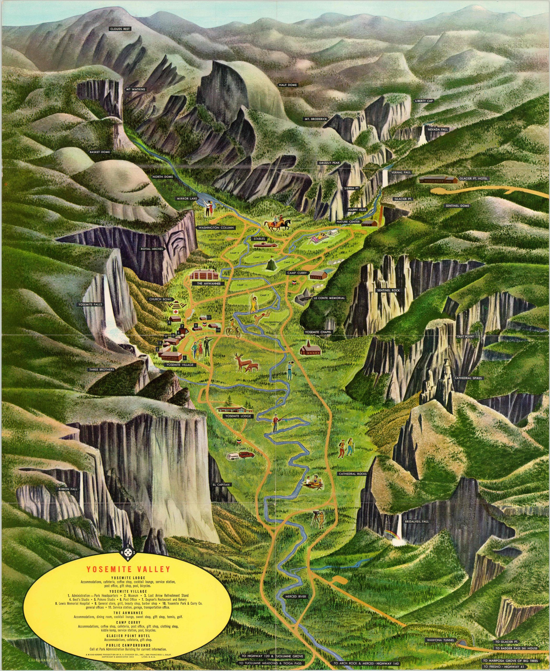 Yosemite Valley [Pic-Tour Map] | Curtis Wright Maps