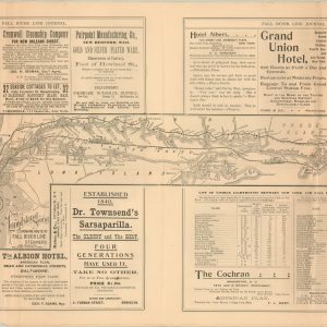 Map of Long Island Sound Showing the Route of Fall River line Steamers