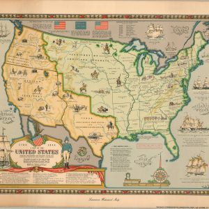 A Map of the United States Showing Boundaries Established After the Louisiana Purchase and Florida Acquisition