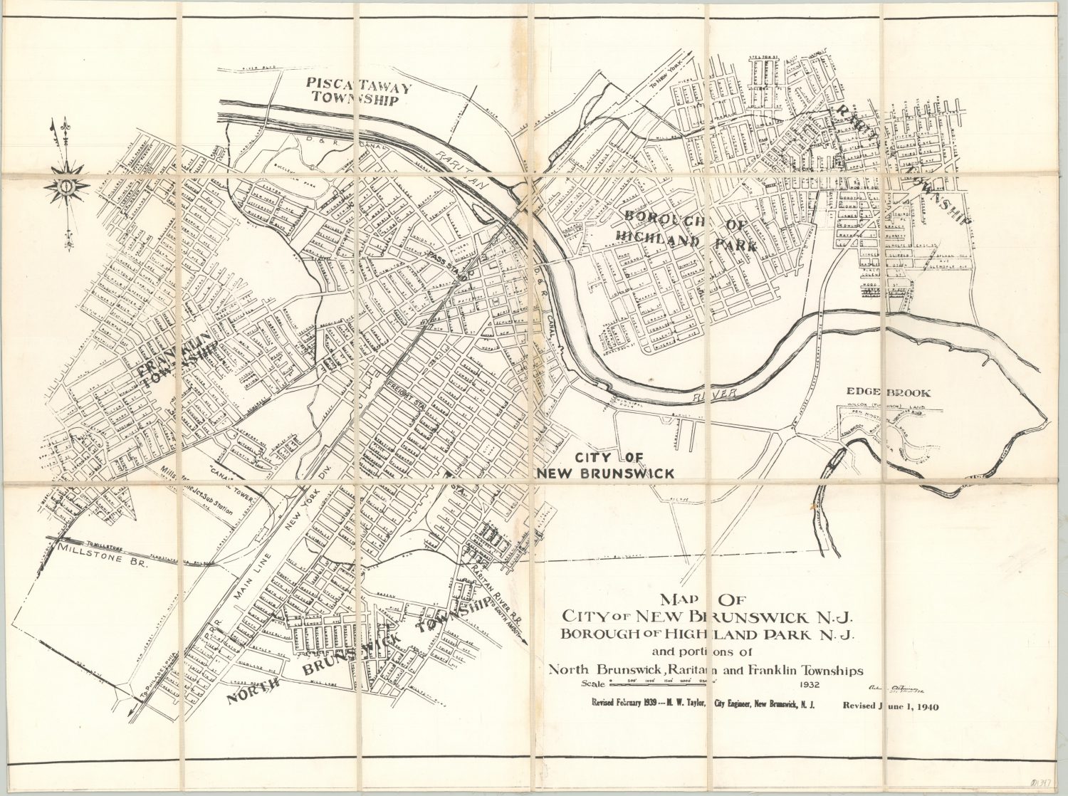 Map of City of New Brunswick, N.J. Borough of Highland Park N.J. and portions of North Brunswick ...