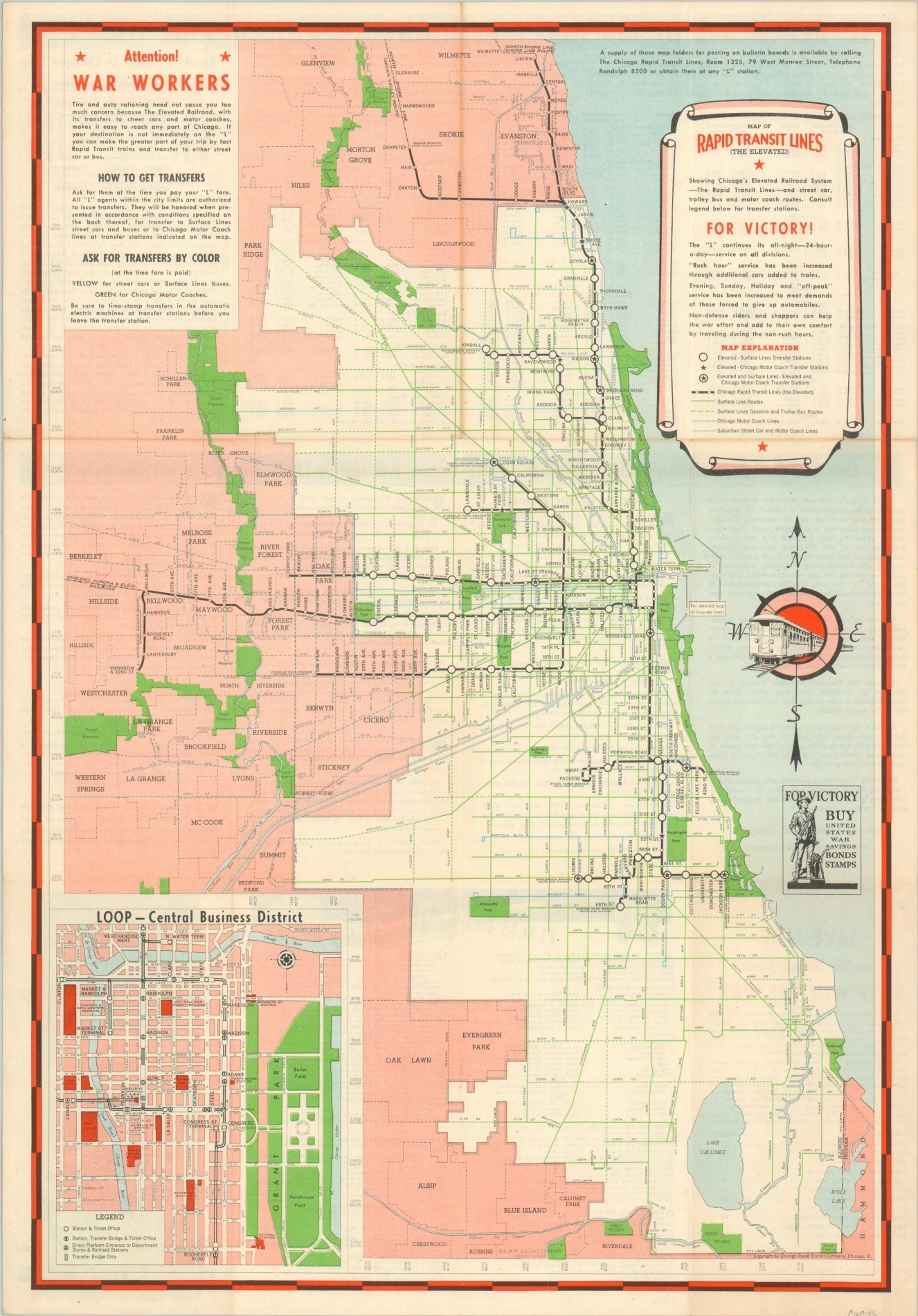 Map of Rapid Transit Lines (The Elevated)