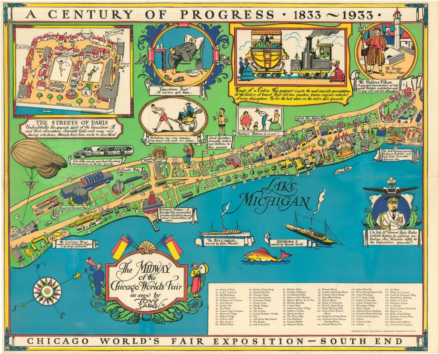 A Geographical Map of the Century of Progress Exposition Held in Chicago, Illinois 1933 - Image 3