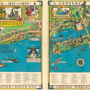 A Geographical Map of the Century of Progress Exposition Held in Chicago, Illinois 1933