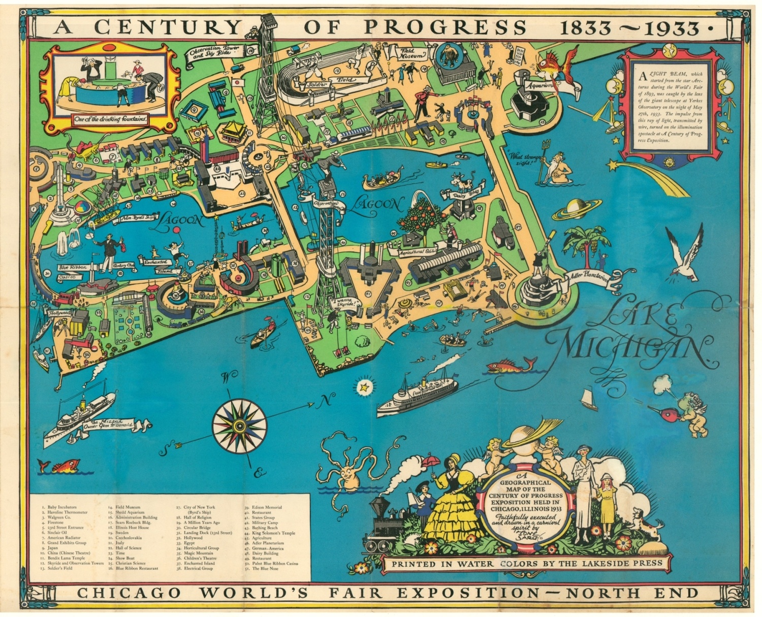 A Geographical Map of the Century of Progress Exposition Held in Chicago, Illinois 1933 - Image 2