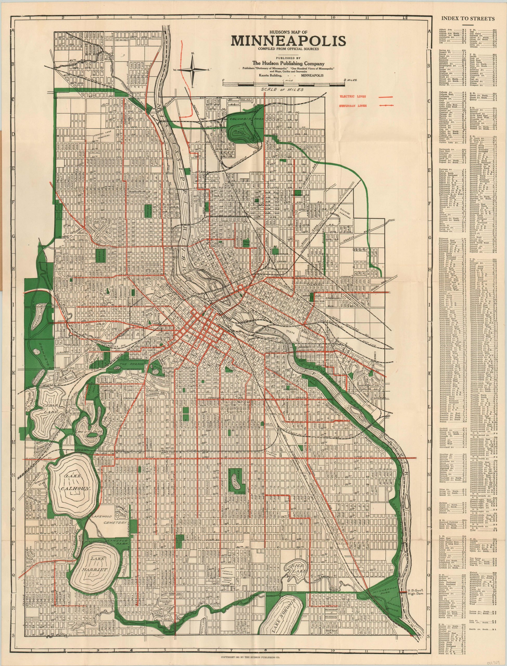 Hudson’s Map of Minneapolis Curtis Wright Maps