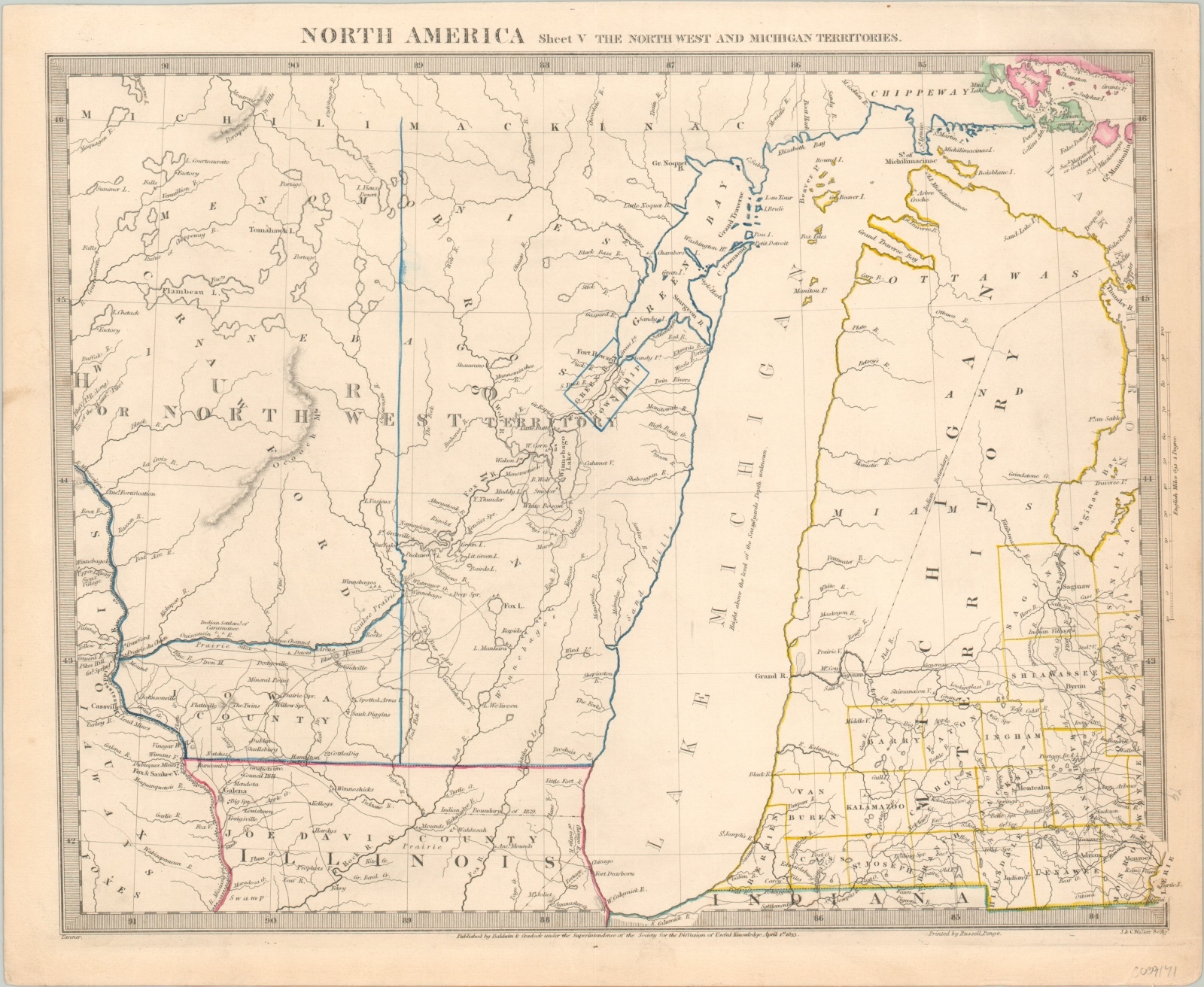North America Sheet V The North West and Michigan Territories