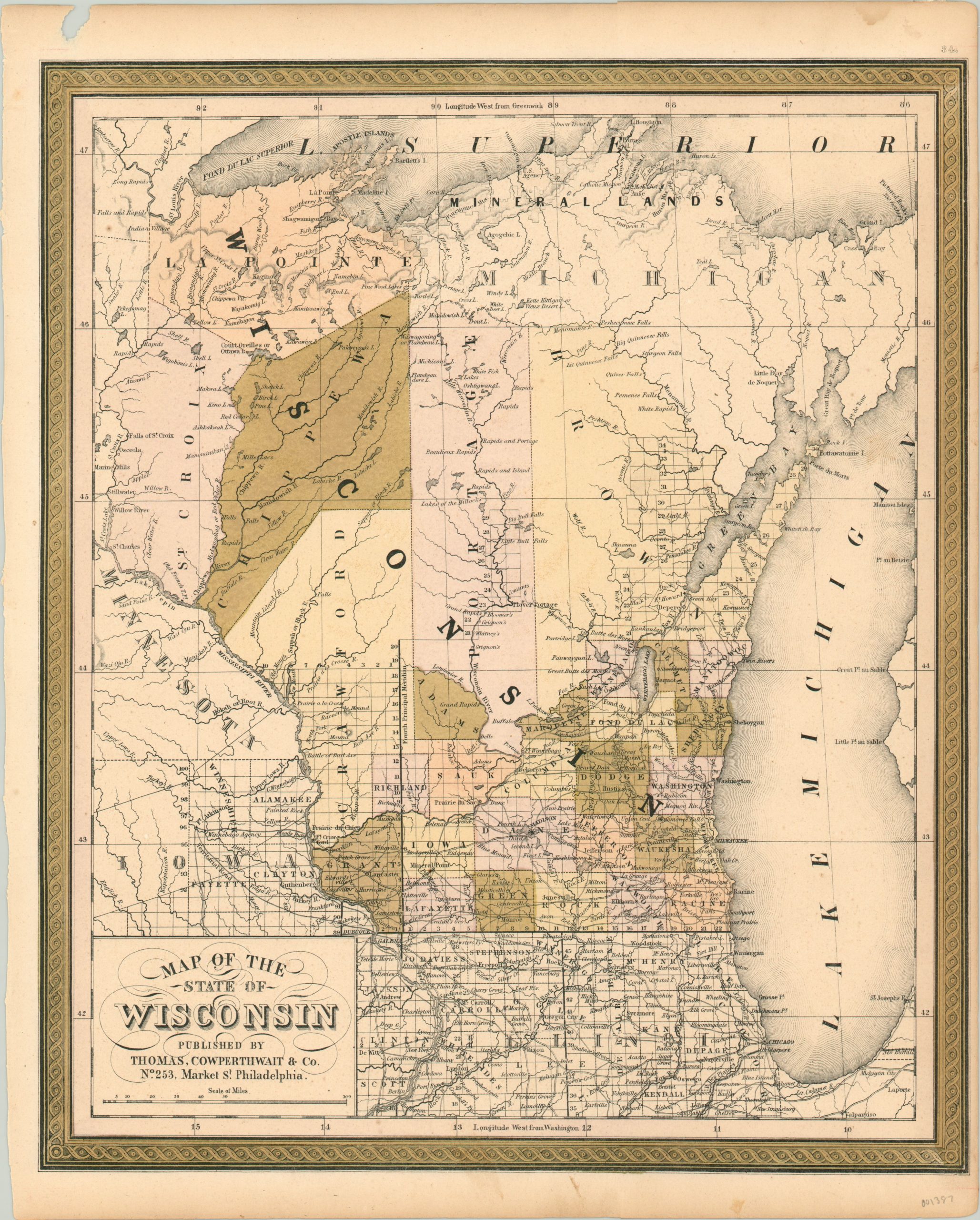Map of the State of Wisconsin