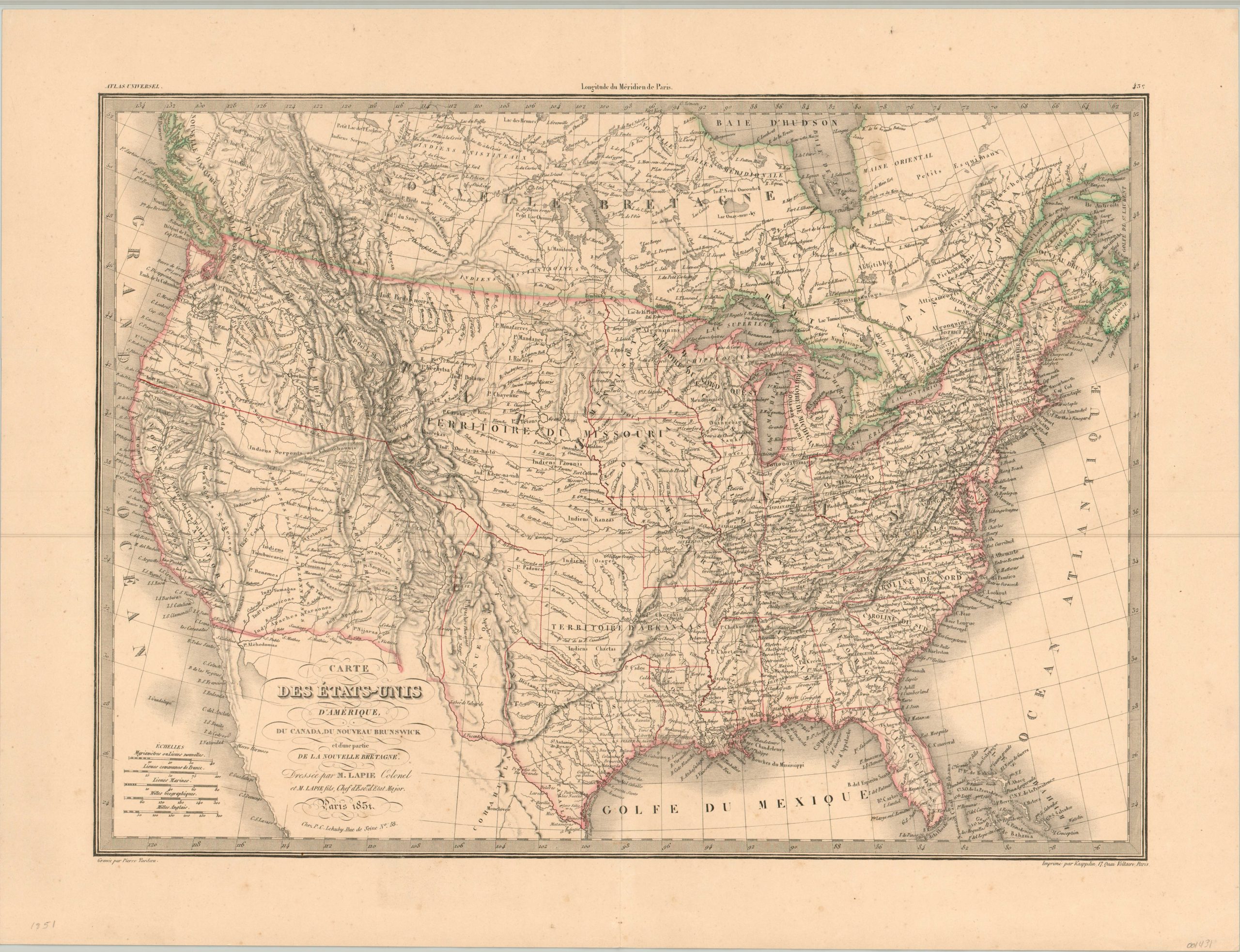 Carte des Etats-Unis D'Amerique