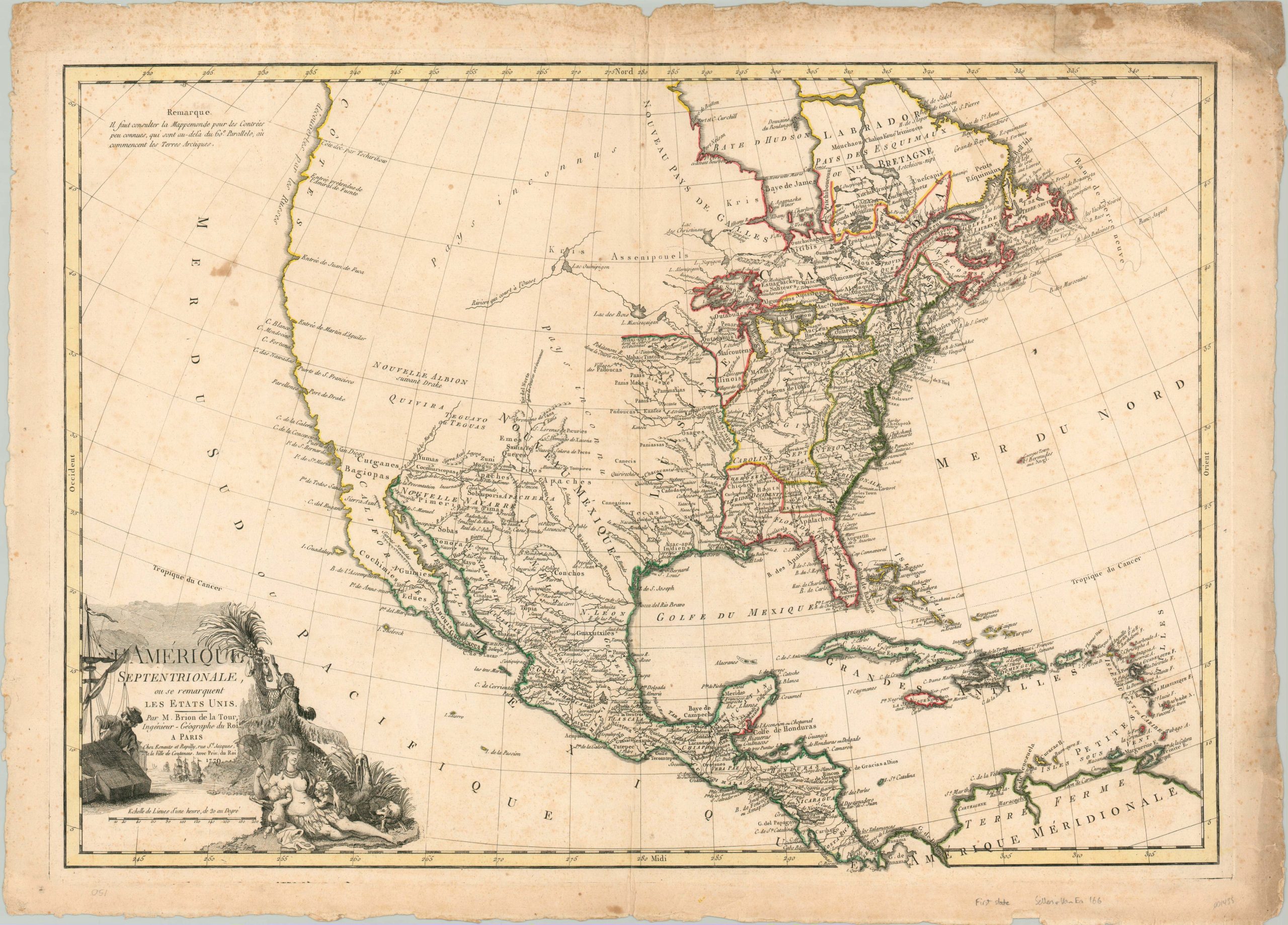 L'Amerique Septentrionale ou se Remarquent Les Etats Unis