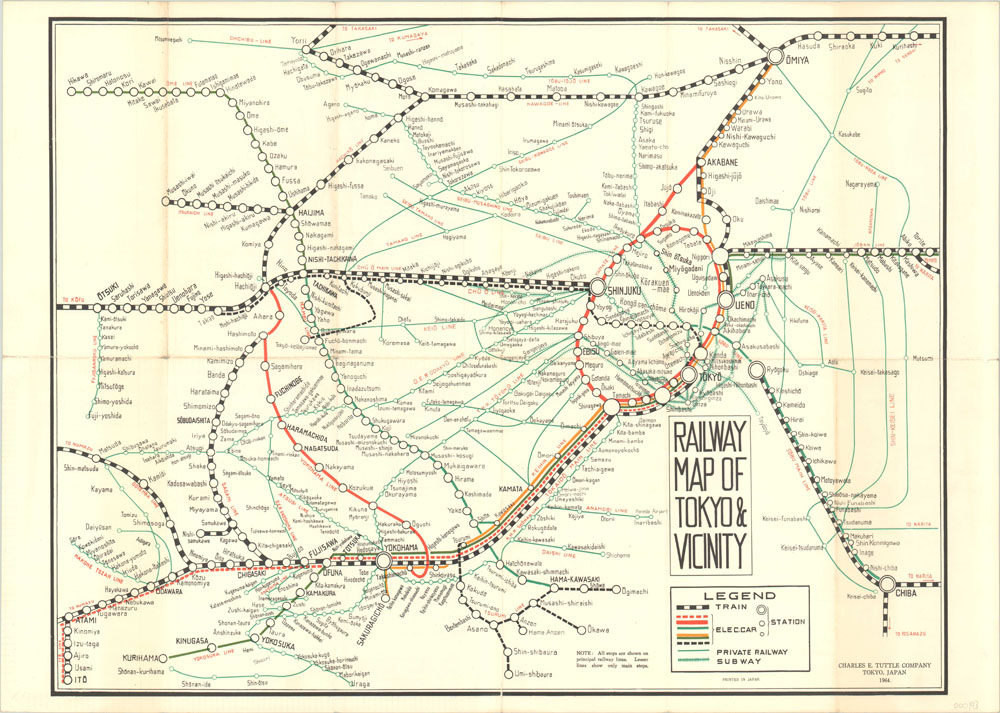 Railway Map of Tokyo and Vicinity
