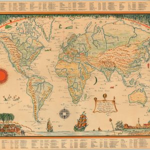 This map of the world is drawn according to the projection of Gerard Kremer or Gerardus Mercator