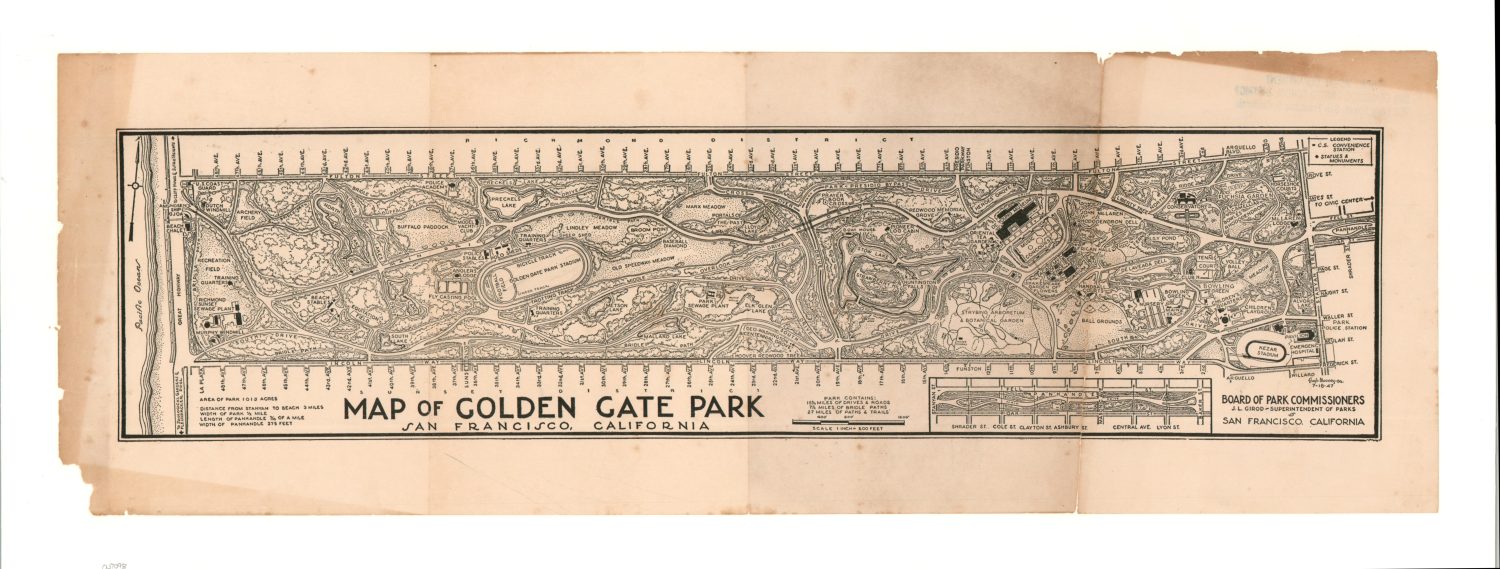 Ggp Map Map of Golden Gate Park San Francisco, California - Curtis Wright Maps