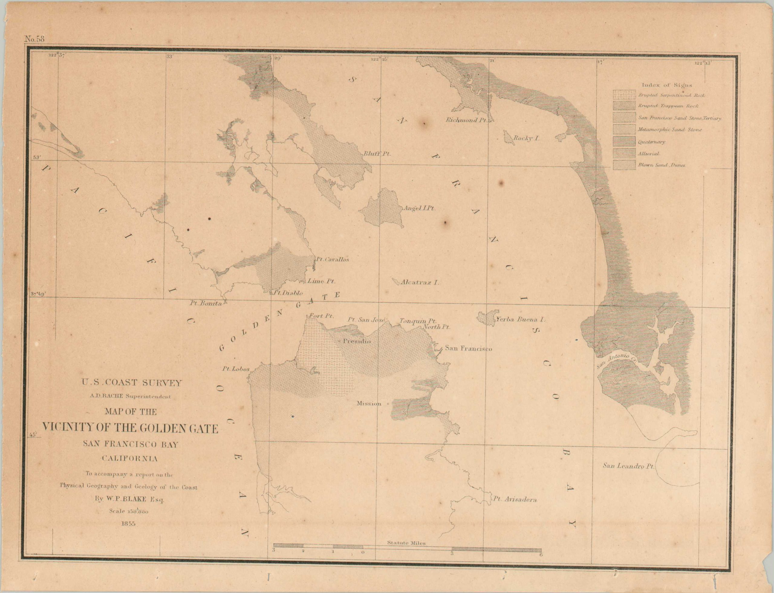 Map of the Vicinity of the Golden Gate San Francisco Bay California