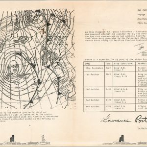 [RMS Queen Elizabeth 2 Hurricane Gloria Souvenir Map]