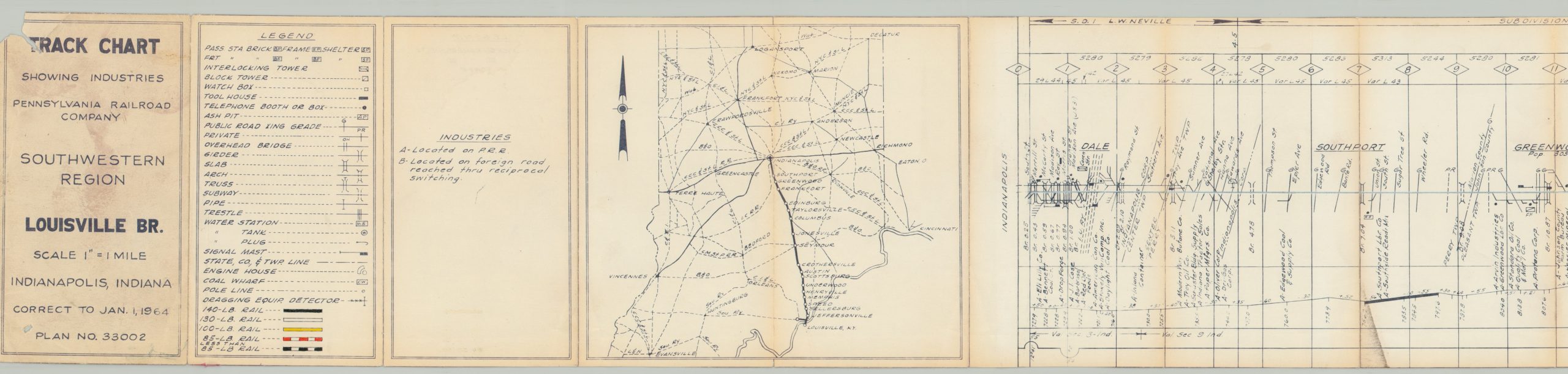 Track Chart Showing Industries Pennsylvania Railroad Company Southwestern Region Louisville Br. - Image 4