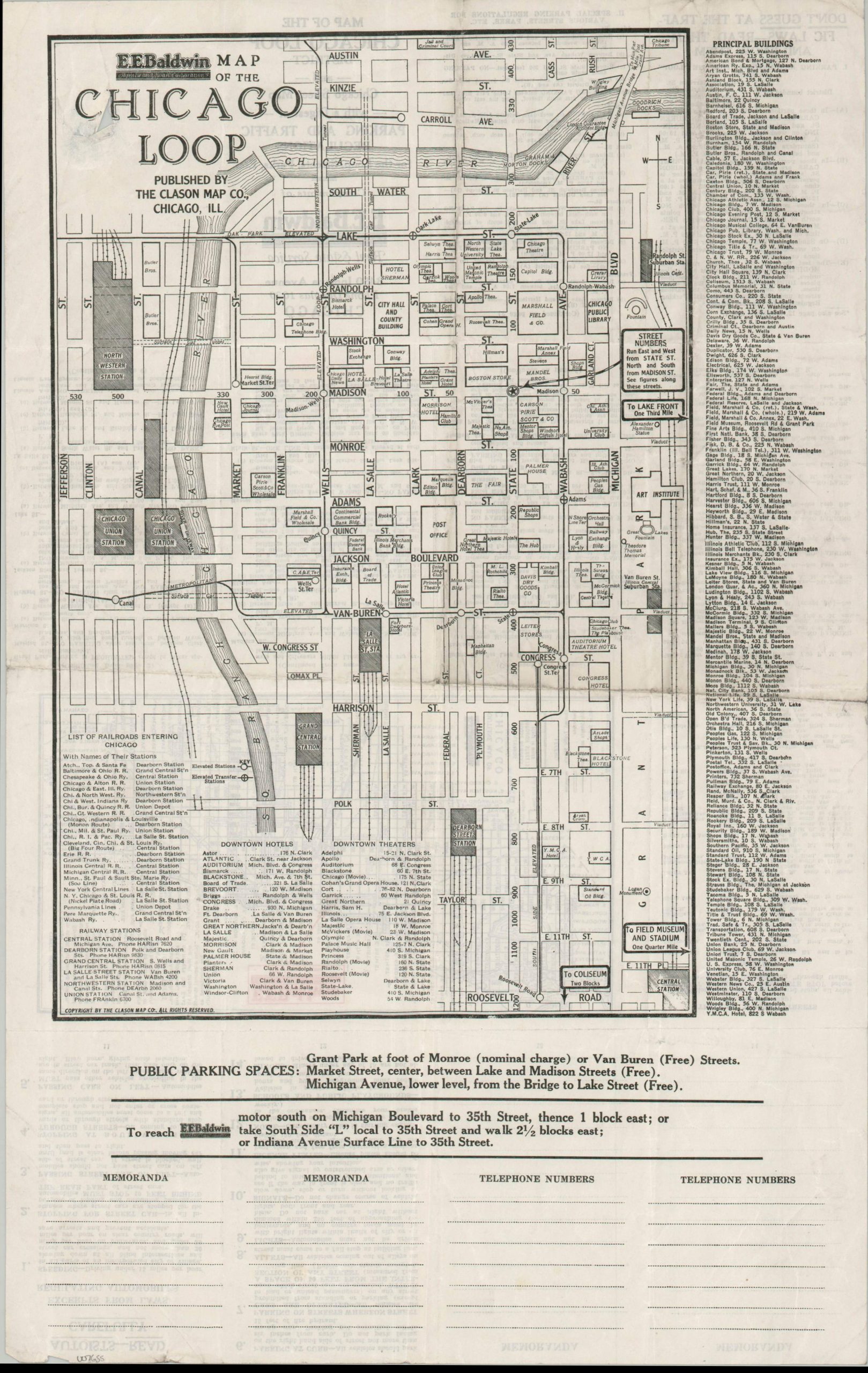 E.E. Baldwin Map of the Chicago Loop