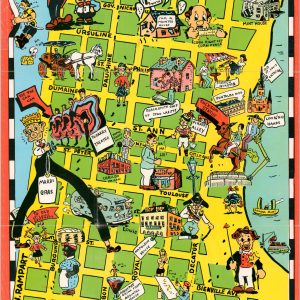 Bill Skacel's Cartoon Map of "Vieux Carre" New Orleans