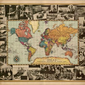 1939 A.D. Pictorial History and World Map