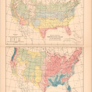 Mean Annual Temperature Chart [and] Mean Annual Rainfall Chart of the United States