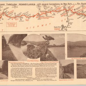 Map Cleveland Boston New York via Roosevelt Highway - Pennsylvania