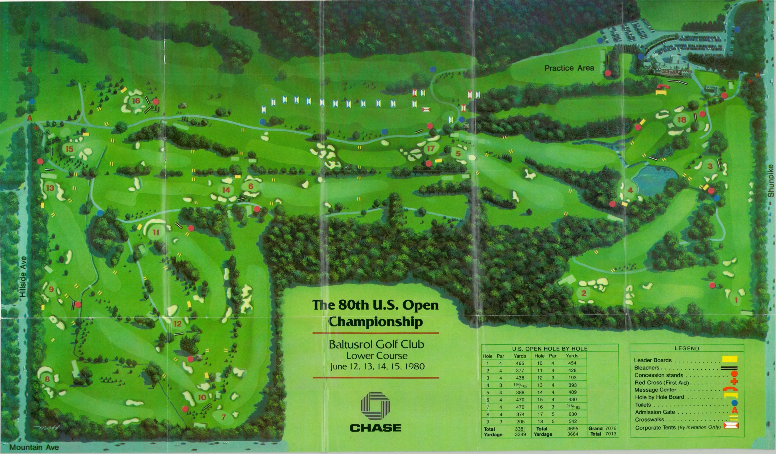 1980 U.S. Open Championship Map & Guide