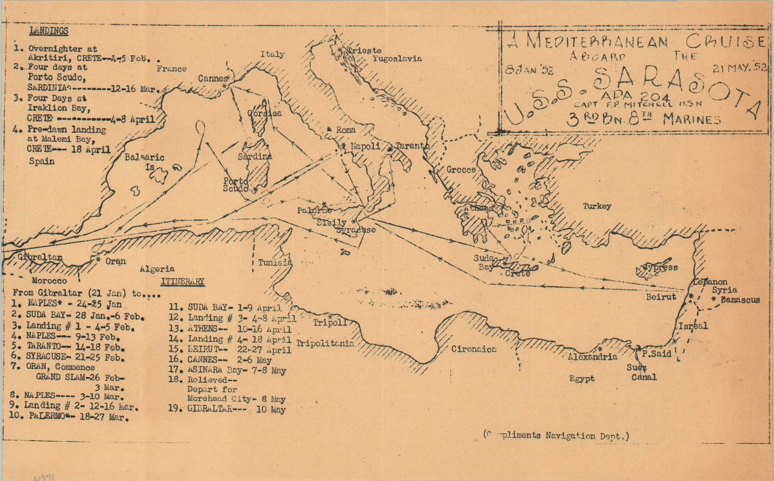 A Mediterranean Cruise Aboard the U.S.S. Sarasota