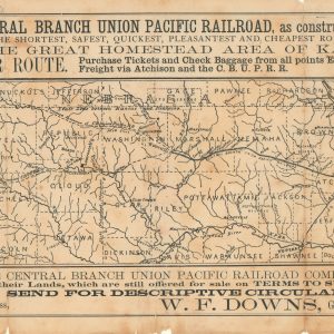 Map of the Central Branch Union Pacific Railroad, as constructed and projected.