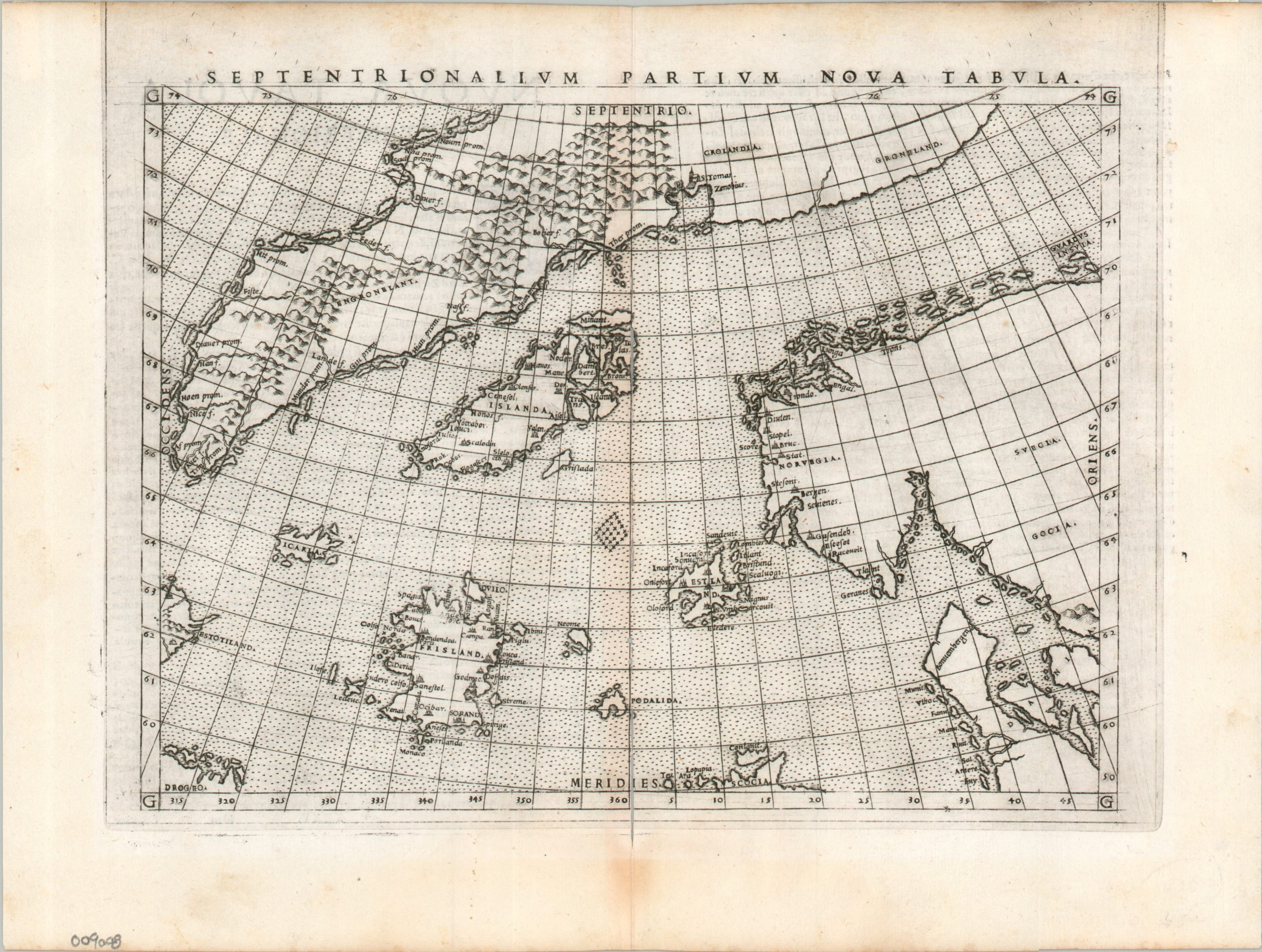 Septentrionalium Partium Nova Tabula