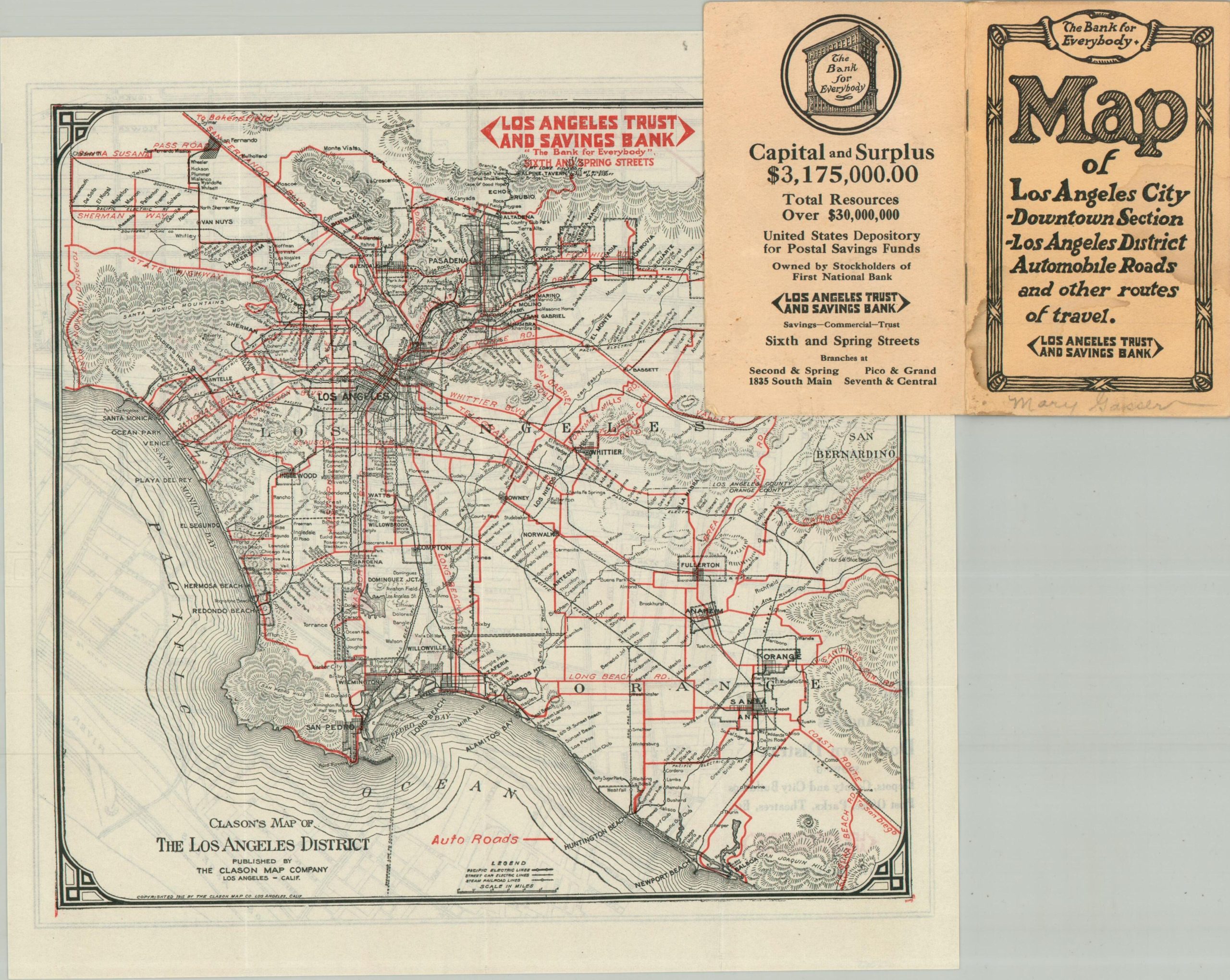 Map of Los Angeles City - Downtown Section - Los Angeles District Automobile Roads and other routes of travel - Image 2