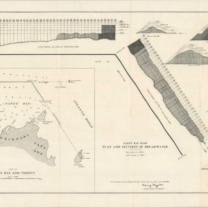 Sandy Bay, Mass Plan and Sections of Breakwater