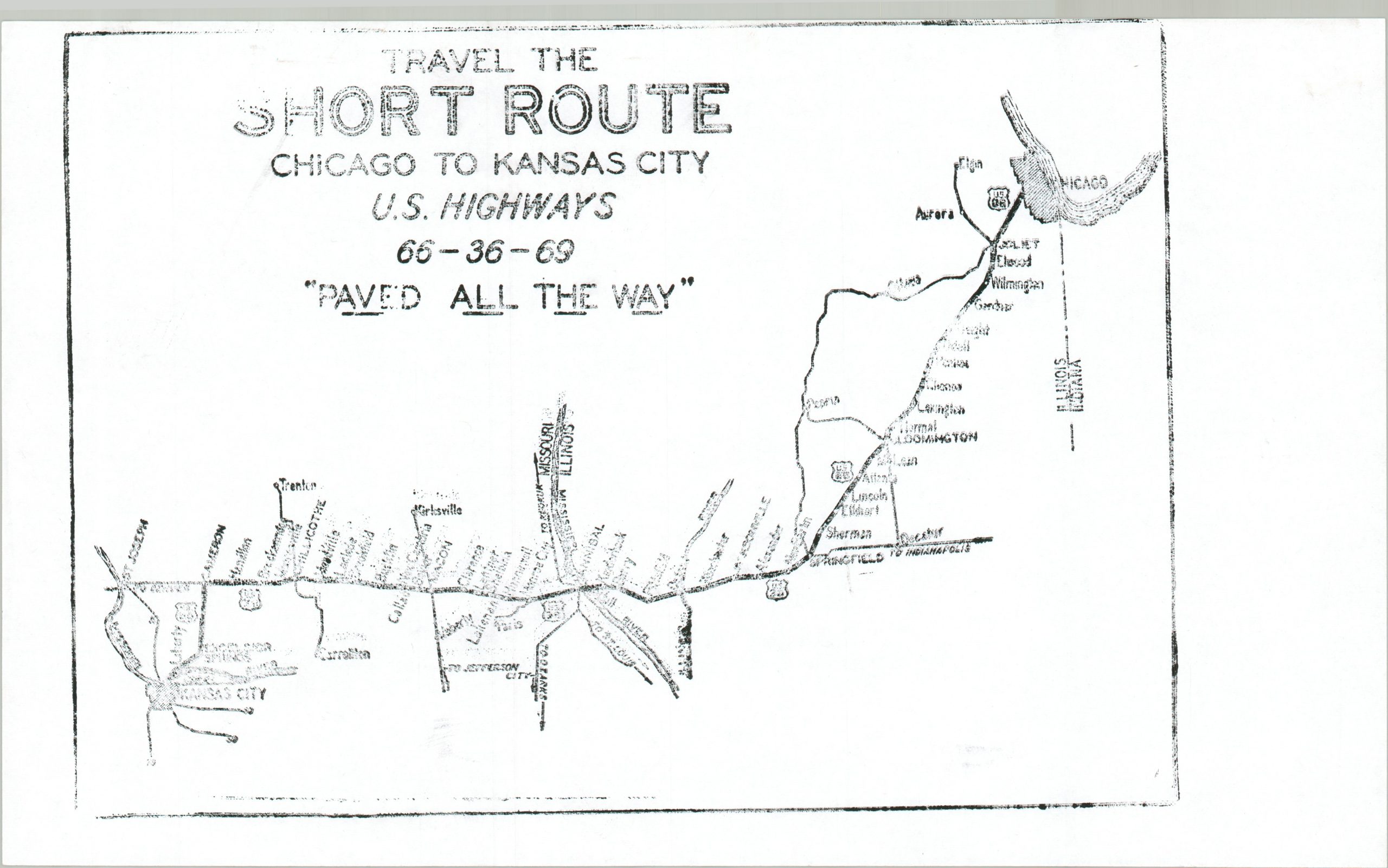 Travel the Short Route Chicago to Kansas City U.S. Highways 66 - 36 - 69 - Image 2