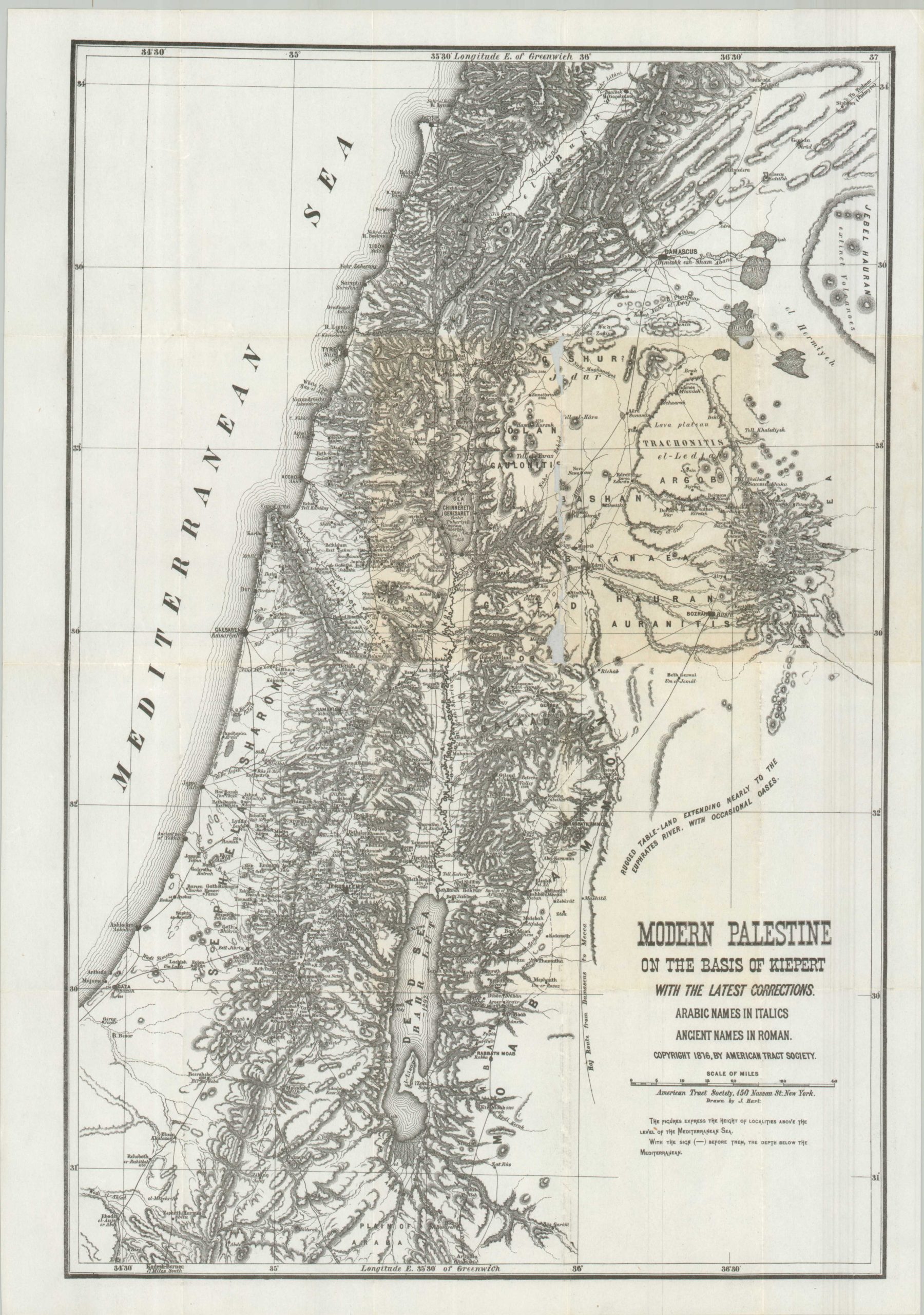 Modern Palestine on the Basis of Kiepert with the Latest Corrections