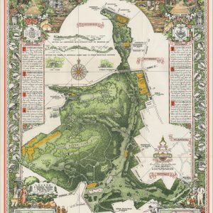 Pictorial Map of Frick Park Pittsburgh Pennsylvania