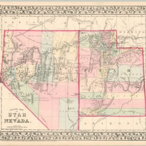 County Map of Utah and Nevada