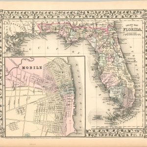 County Map of Florida [and Mobile, Alabama]
