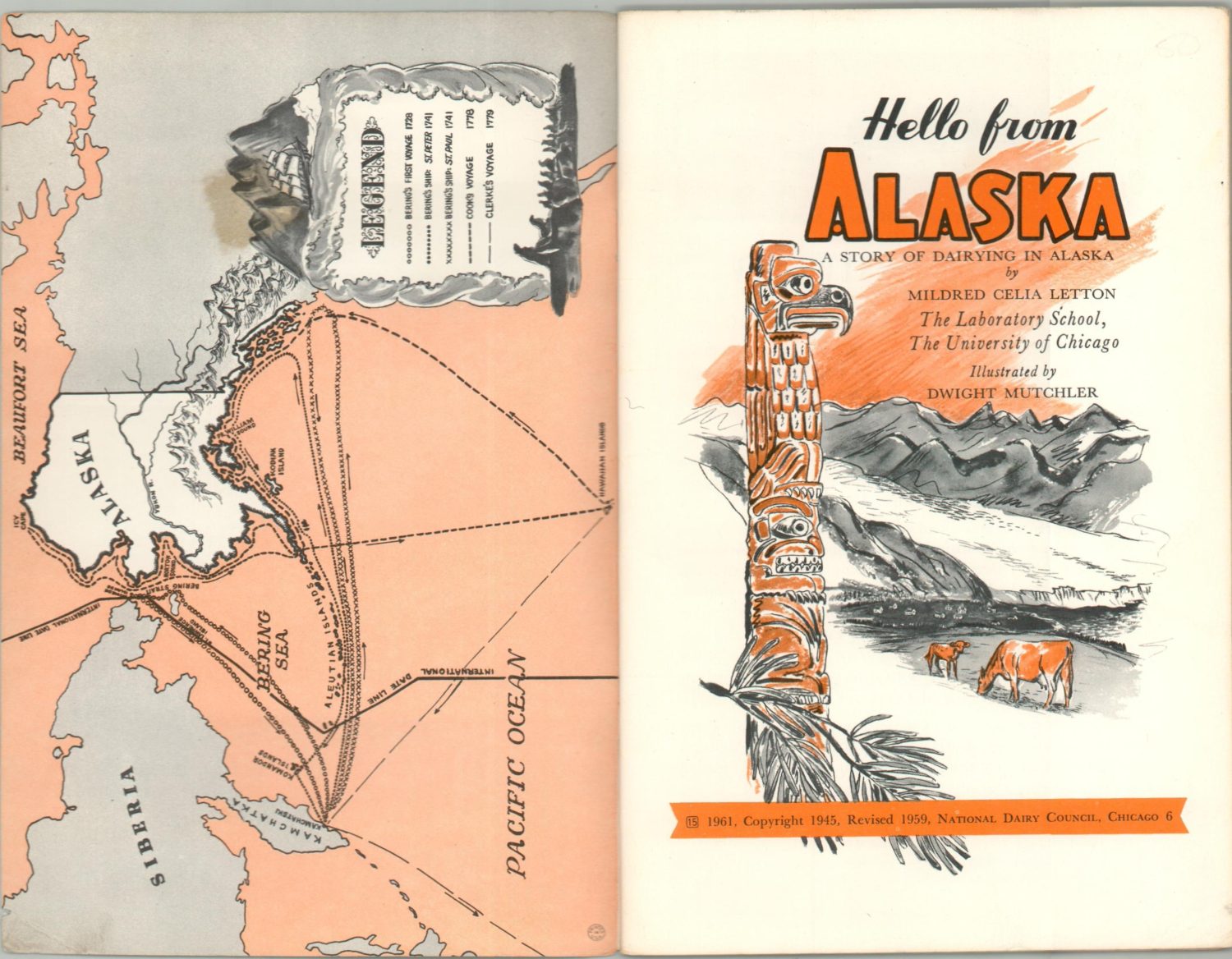 Pictorial Dairy Map [Hello from Alaska] - Curtis Wright Maps