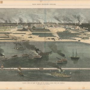 Illinois - Bird's Eye View of the City of Chicago, Looking from Lake Michigan