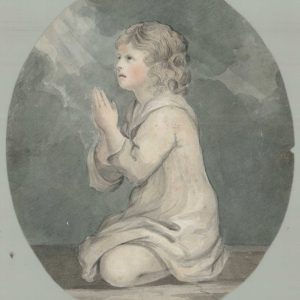 [Untitled Watercolor of a Child at Prayer]