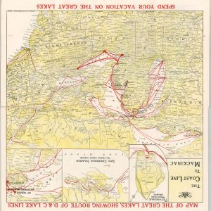 Map of the Great Lakes, Showing Route of D&C. Lake Lines