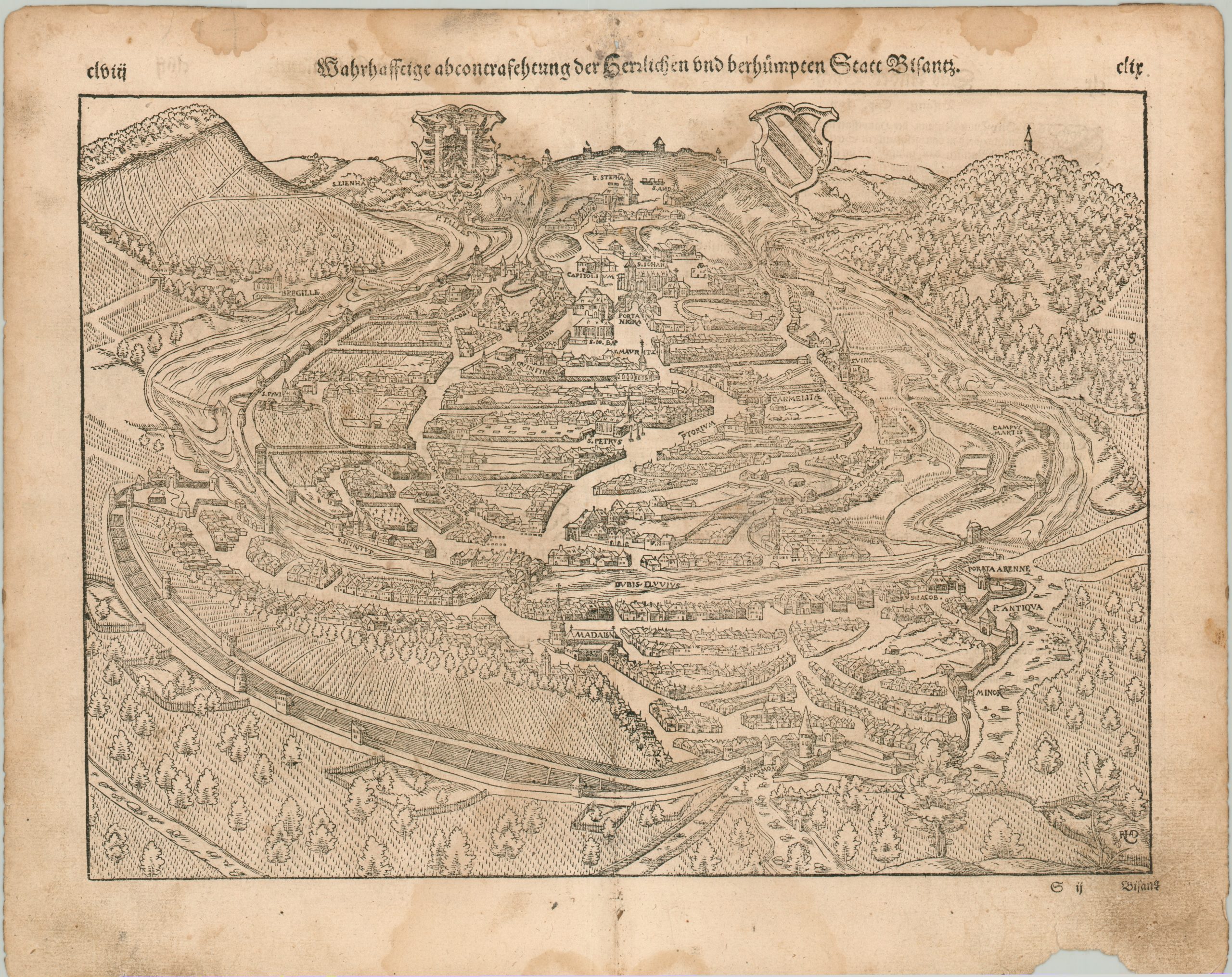 Warhafftige Abcontrafehtung Der Herrlichen und Berhumpten Statt Bisantz  [Besancon, France], image size:2560x2030