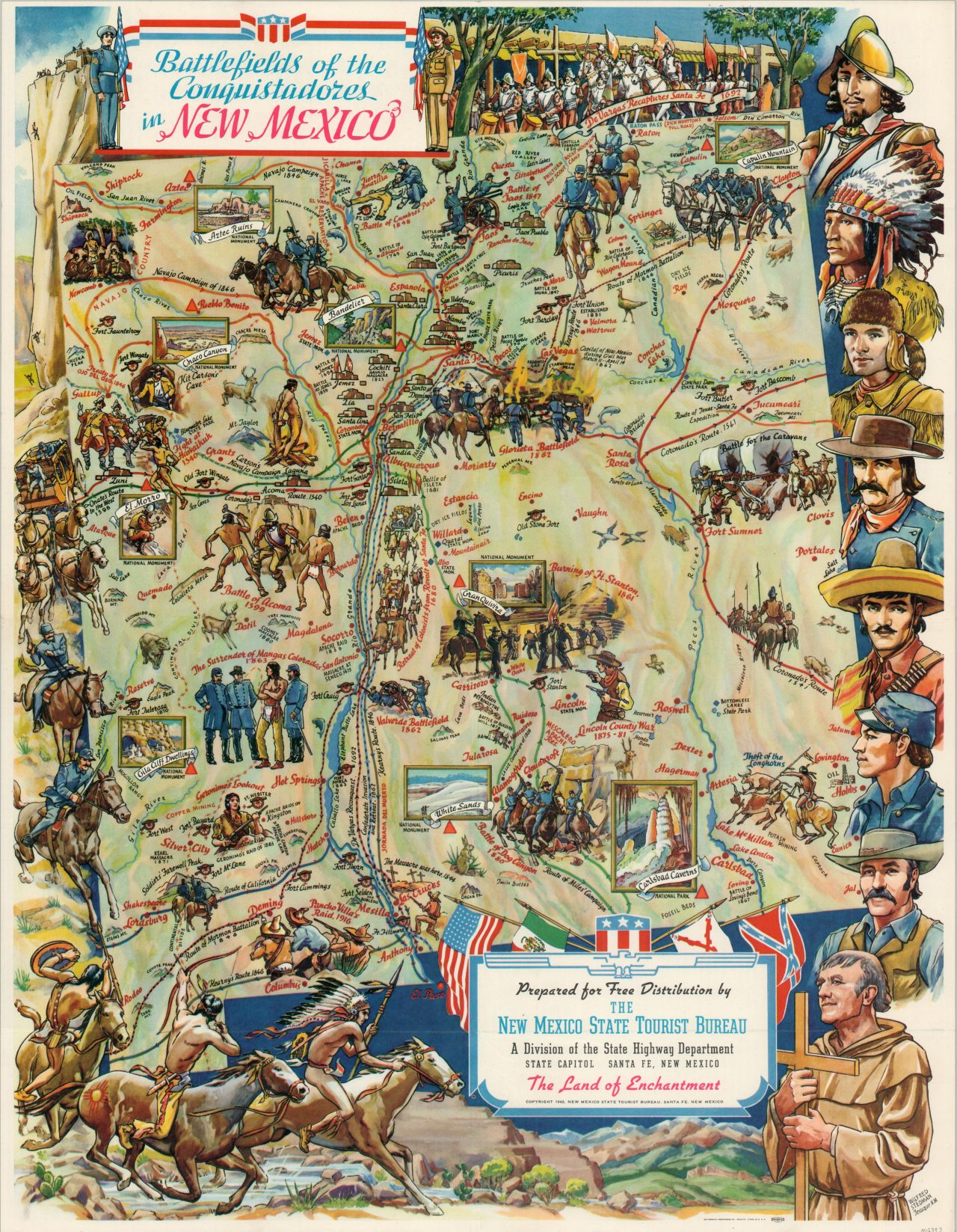 Battlefields of the Conquistadores in New Mexico - Curtis Wright Maps