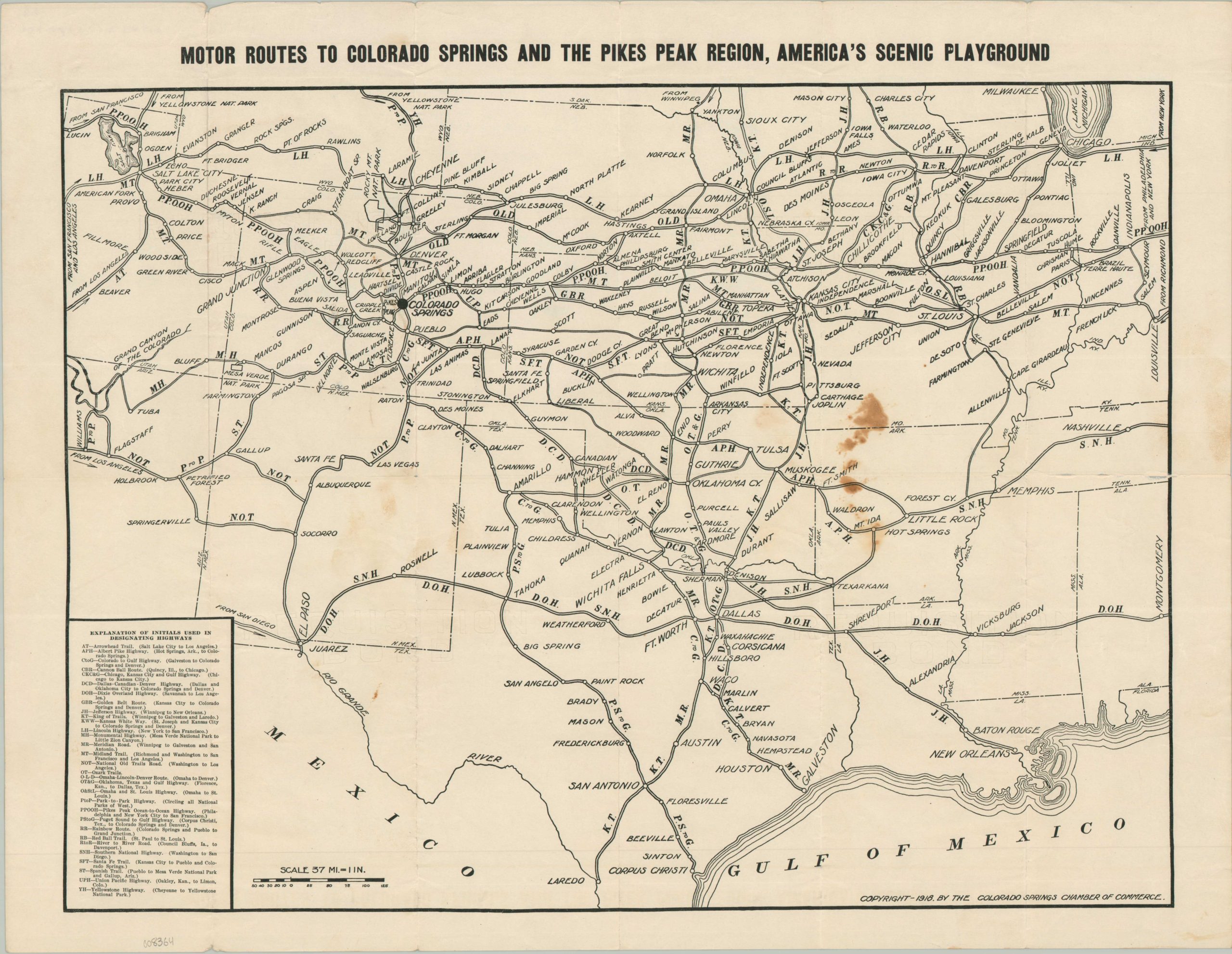 Motor Routes to Colorado Springs and the Pikes Peak Region, America's Scenic Playground