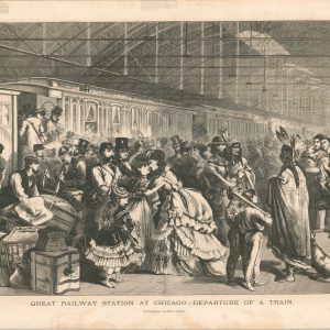 Great Railway Station at Chicago - Departure of a Train