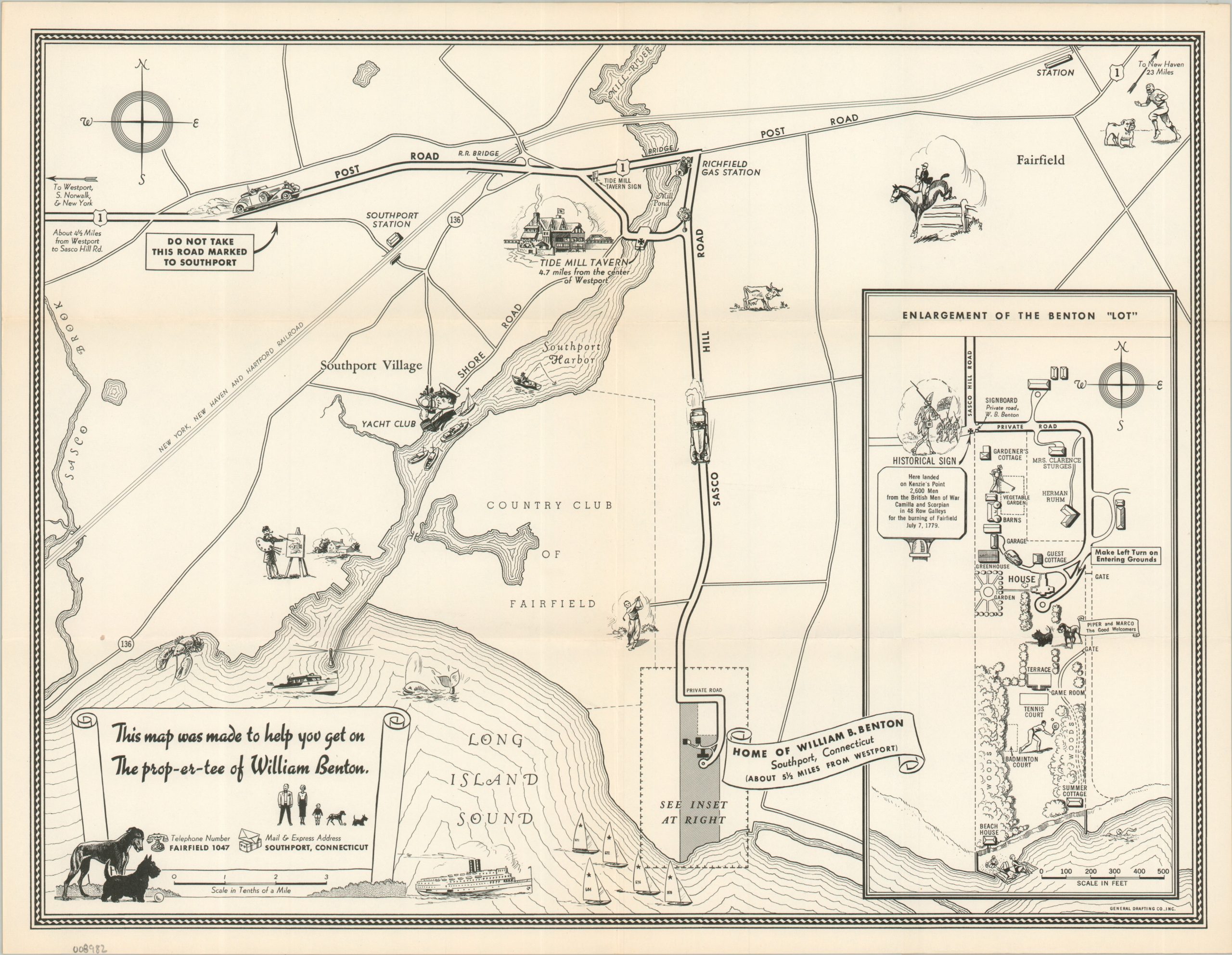 This map was made to help you get on the The prop-er-tee of William Benton