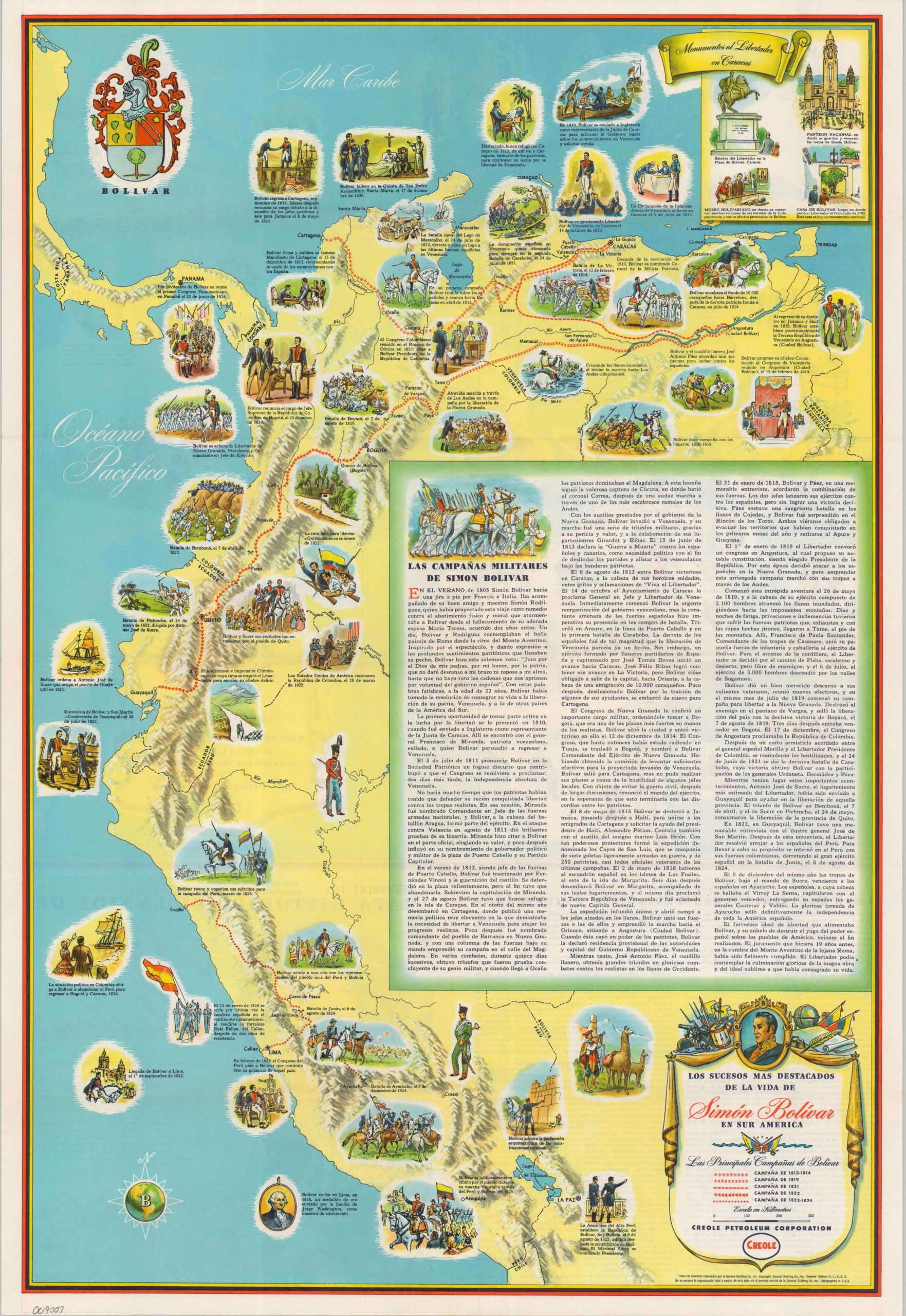 Mapa Histórico de la Vida de Simón Bolívar