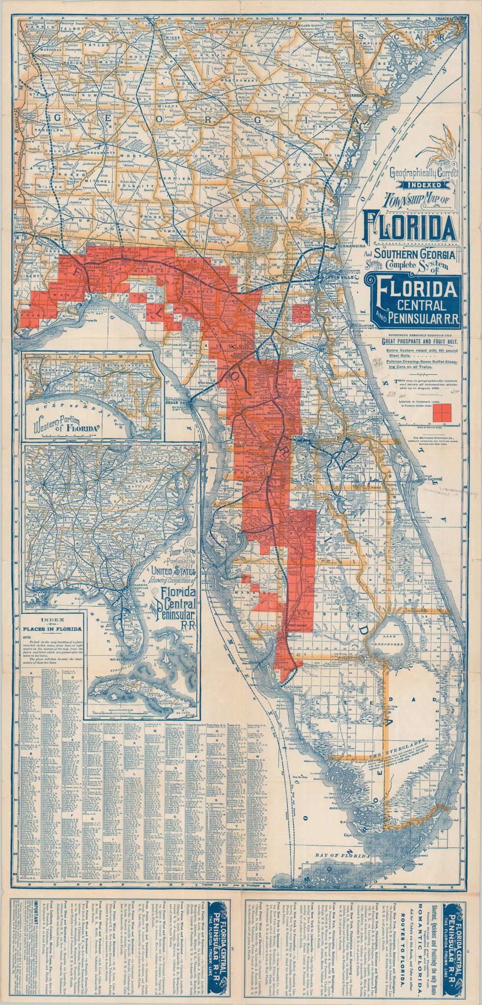 Correct Indexed Township Map Of Florida And Southern Map 18.02x37.56 08 25 25 Inv007337c 980x2043 