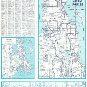 Perly's 6-in 1 Professional Map of Greater Victoria plus Sannich Peninsula plus Vancouver Island