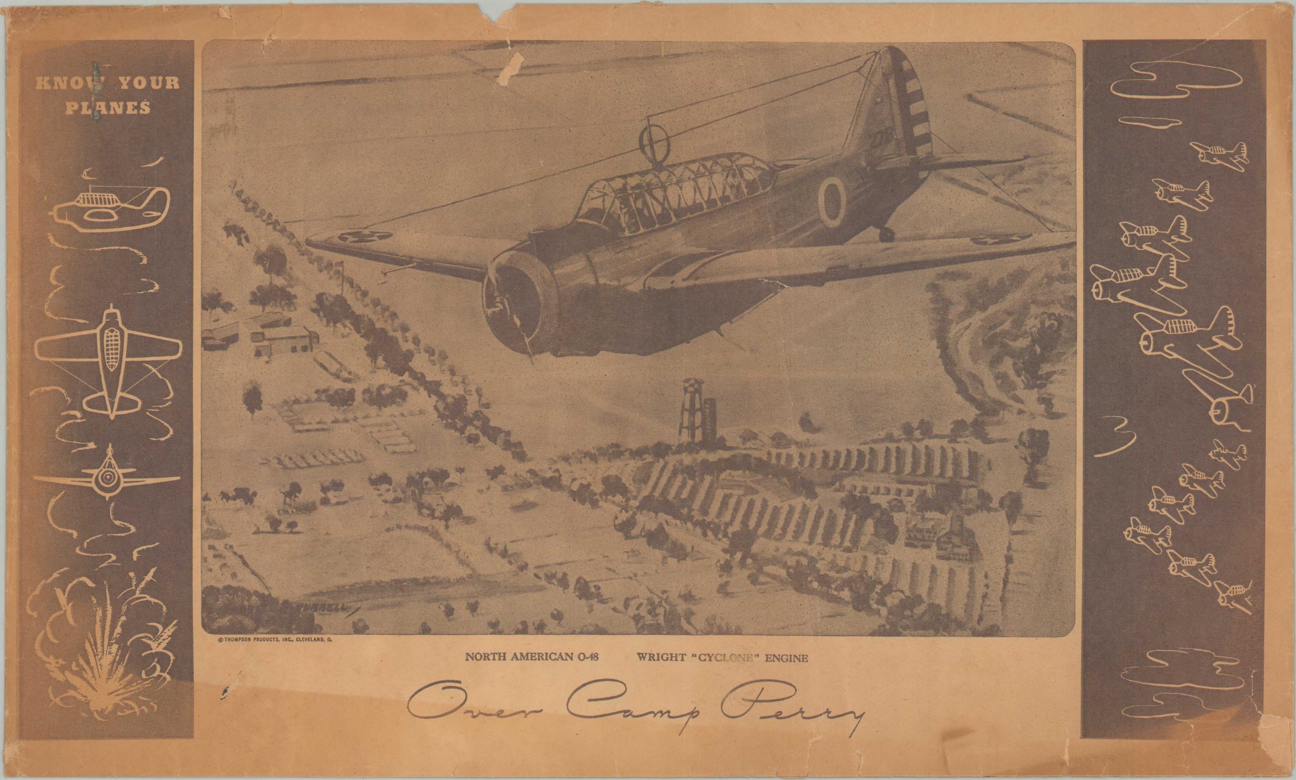 North American O-48 Wright 'Cyclone' Engine Over Camp Perry