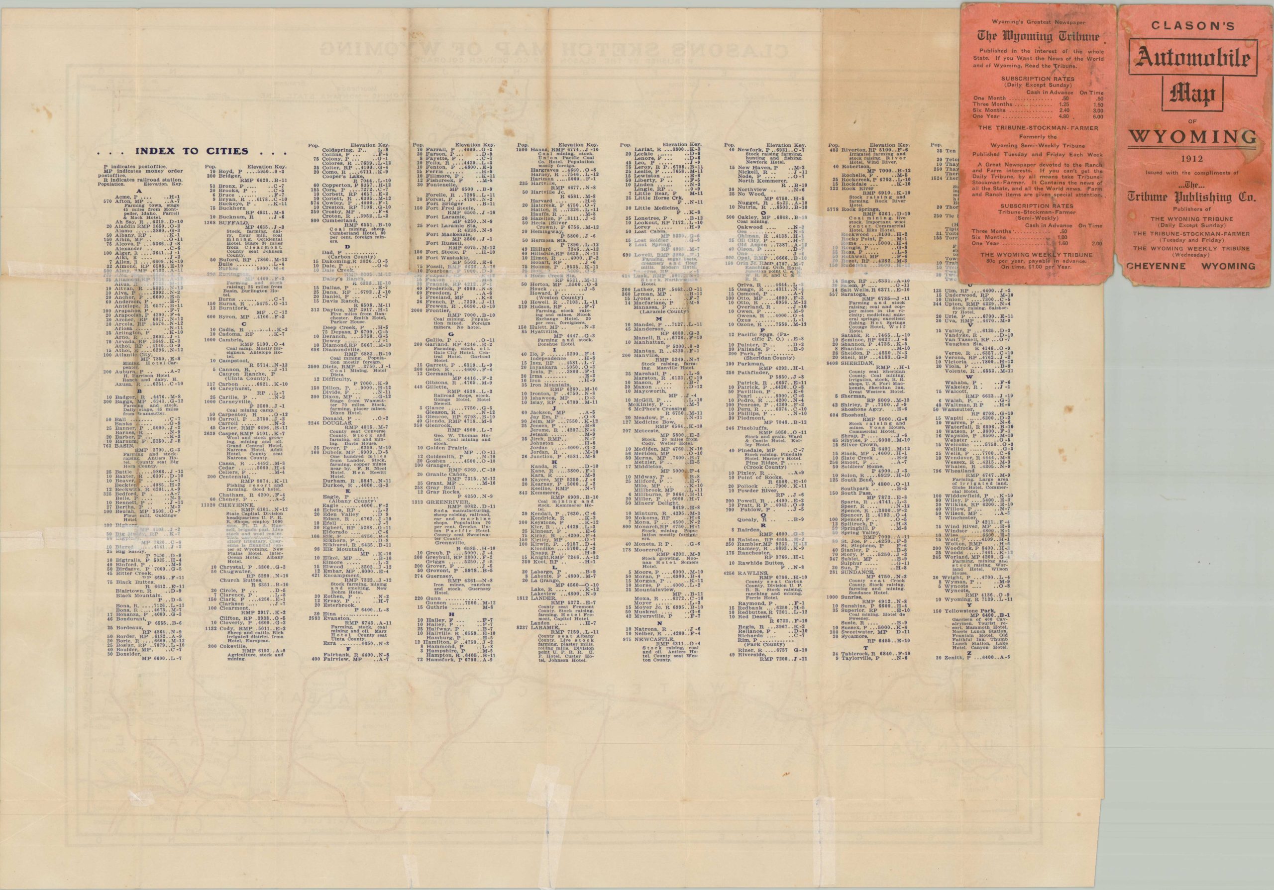 Clason's Sketch Map of Wyoming - Image 2