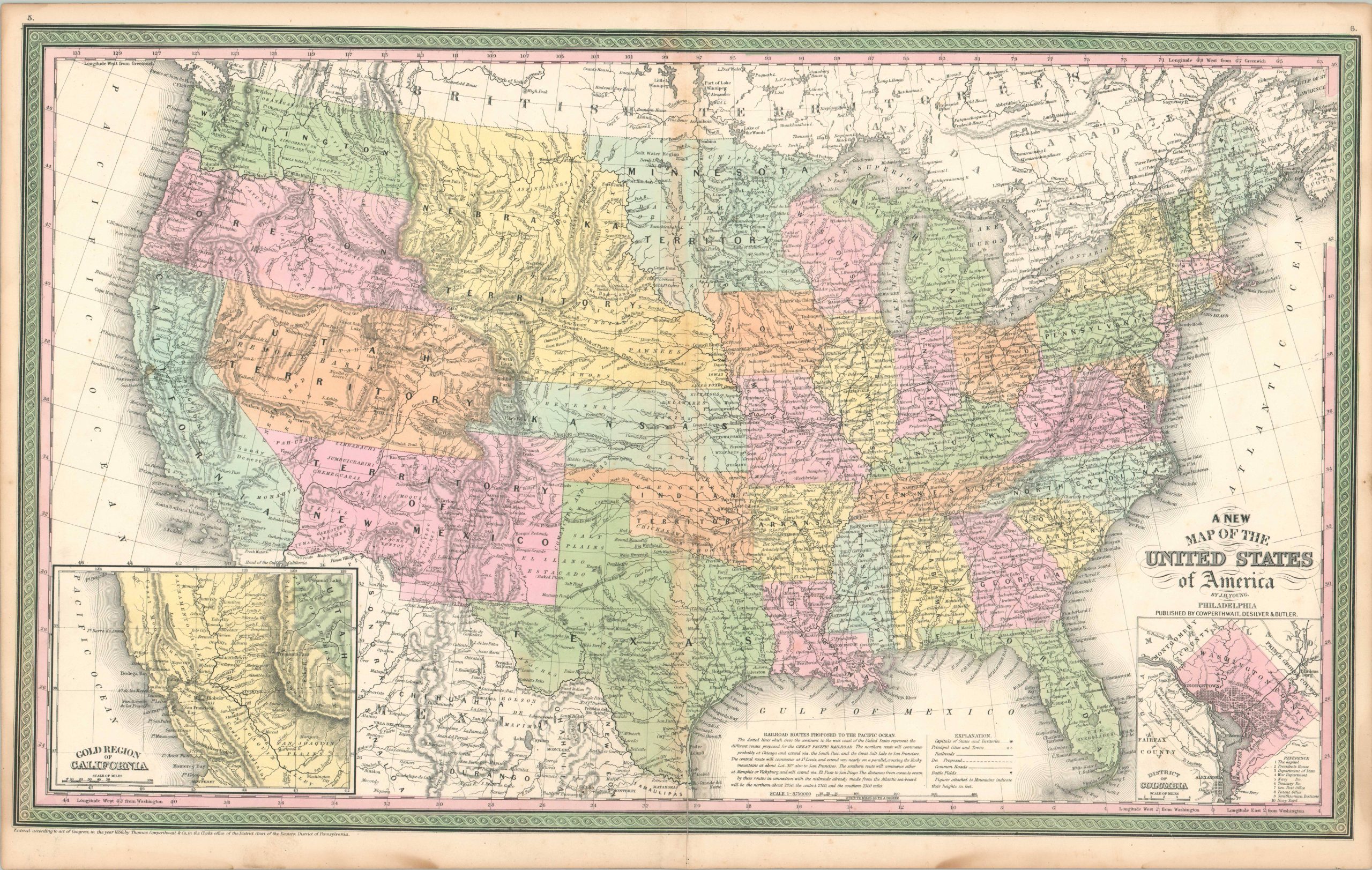 A New Map of the United States of America - Curtis Wright Maps